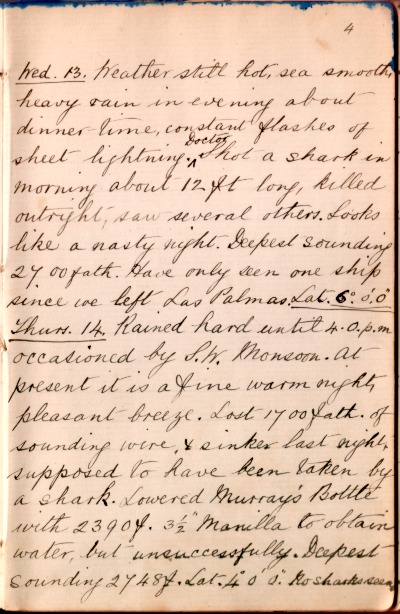 13 November 1889 journal entry